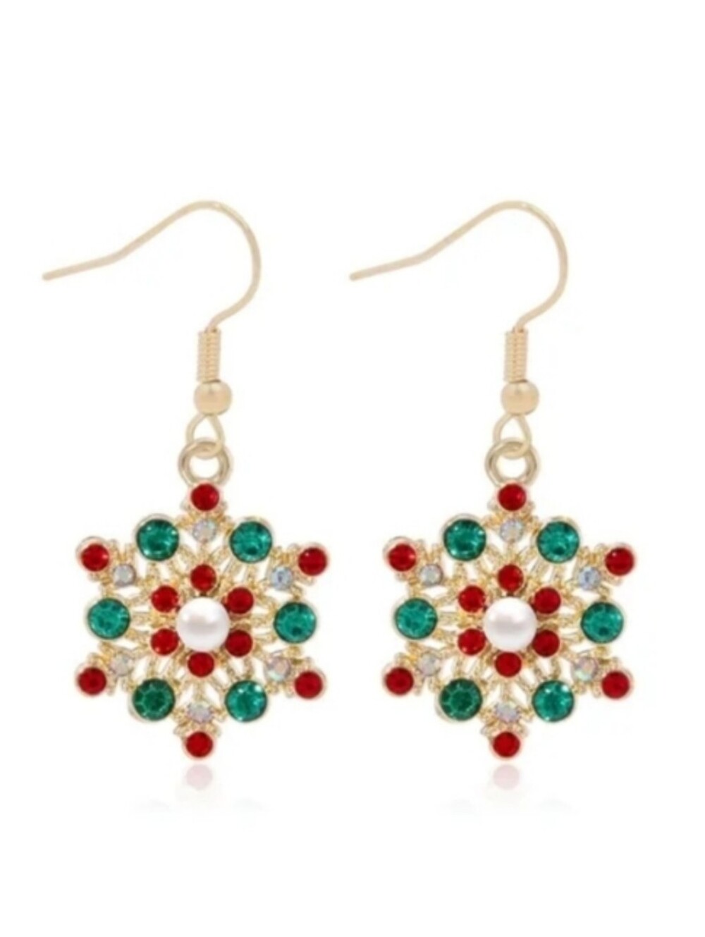 Christmas Snowflake Dangle Earrings